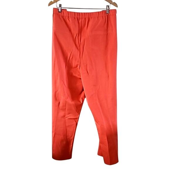NWT Isaac Mizrahi  Women’s Hot Coral Stretch Crop Pants Tall Size 28 Side Slit - Picture 4 of 7